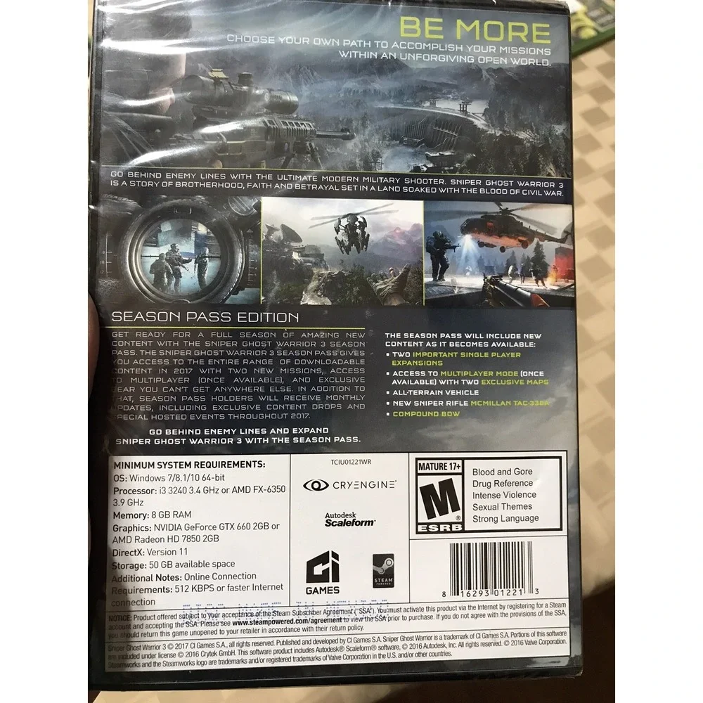 Sniper Ghost Warrior 3 Season Pass Edition (PC /‎ DVD-ROM) NEW SEALED